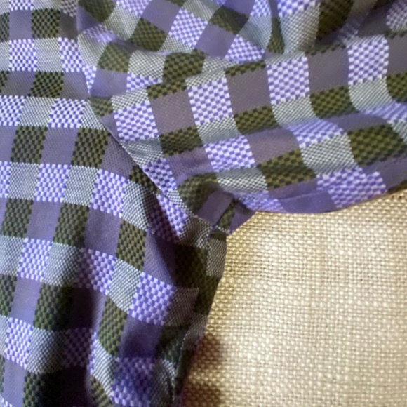 Robert Graham Purple Check Cotton Lightweight Embroidery Cuffs Shirt - Sz-2XL - Picture 6 of 16